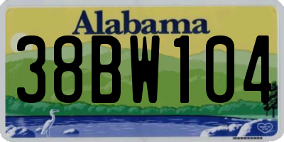 AL license plate 38BW104