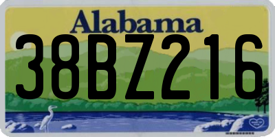 AL license plate 38BZ216