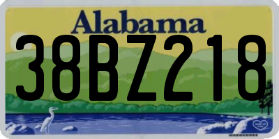 AL license plate 38BZ218
