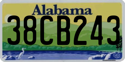 AL license plate 38CB243