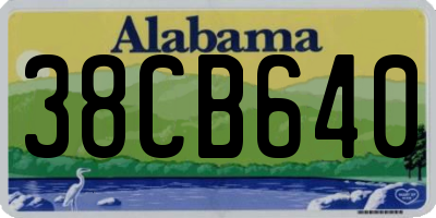 AL license plate 38CB640