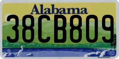 AL license plate 38CB809