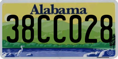 AL license plate 38CC028