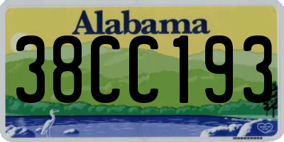 AL license plate 38CC193