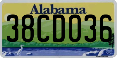AL license plate 38CD036