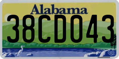 AL license plate 38CD043