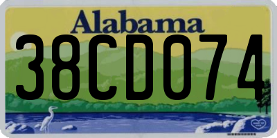 AL license plate 38CD074