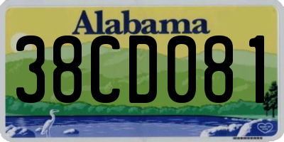 AL license plate 38CD081