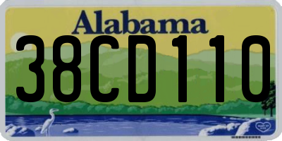 AL license plate 38CD110