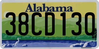 AL license plate 38CD130