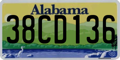 AL license plate 38CD136