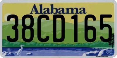 AL license plate 38CD165