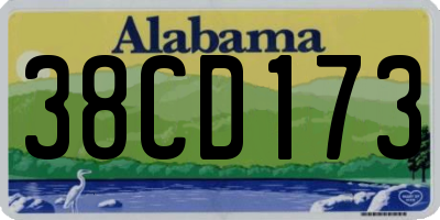 AL license plate 38CD173