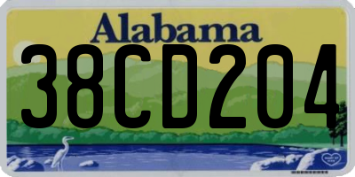 AL license plate 38CD204