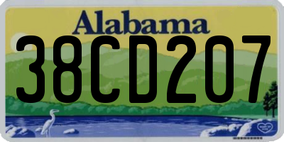 AL license plate 38CD207