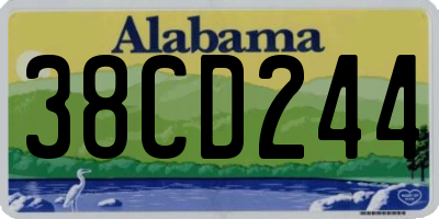 AL license plate 38CD244
