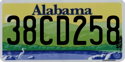 AL license plate 38CD258