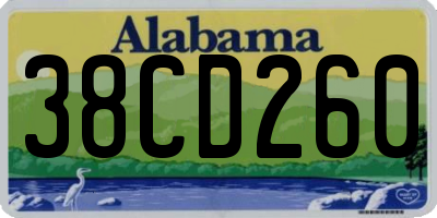AL license plate 38CD260
