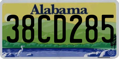 AL license plate 38CD285