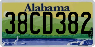 AL license plate 38CD382