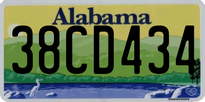 AL license plate 38CD434