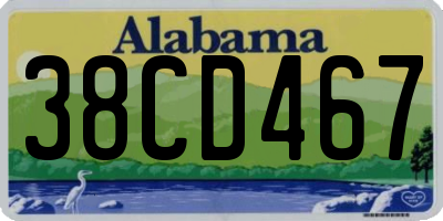 AL license plate 38CD467
