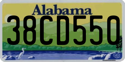 AL license plate 38CD550