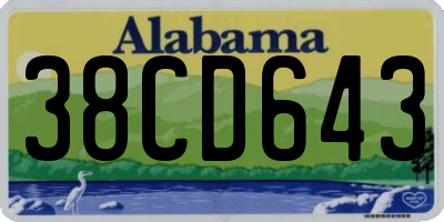 AL license plate 38CD643