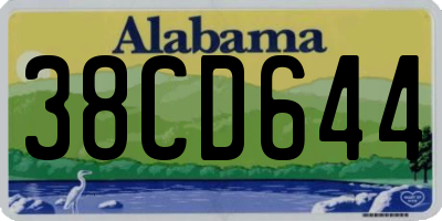 AL license plate 38CD644