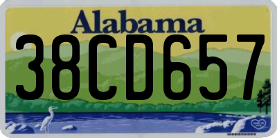 AL license plate 38CD657