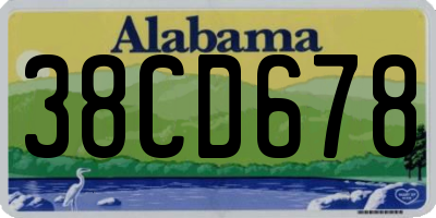AL license plate 38CD678