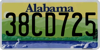 AL license plate 38CD725