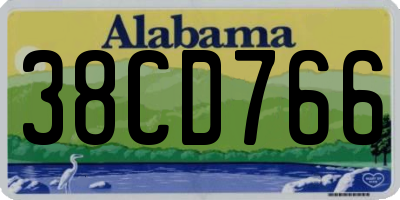AL license plate 38CD766