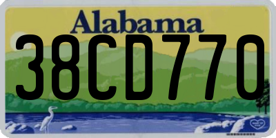AL license plate 38CD770
