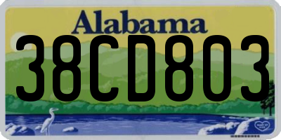 AL license plate 38CD803