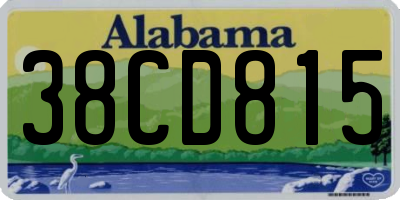 AL license plate 38CD815