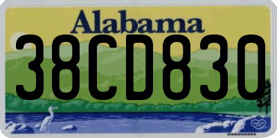 AL license plate 38CD830