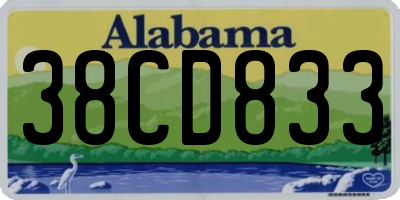 AL license plate 38CD833