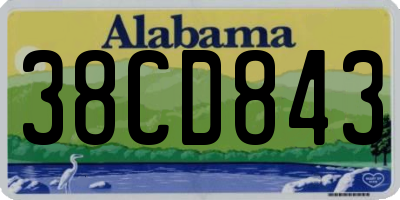 AL license plate 38CD843