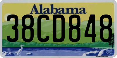 AL license plate 38CD848