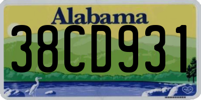 AL license plate 38CD931