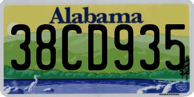 AL license plate 38CD935