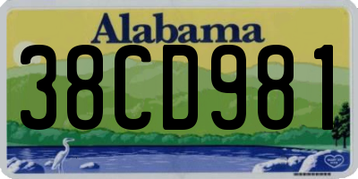 AL license plate 38CD981