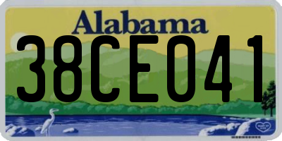 AL license plate 38CE041