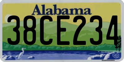 AL license plate 38CE234