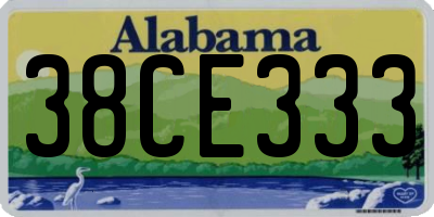 AL license plate 38CE333