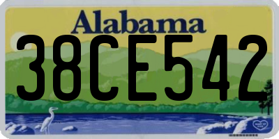 AL license plate 38CE542