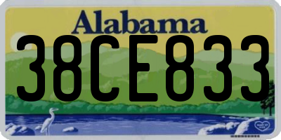 AL license plate 38CE833