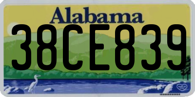 AL license plate 38CE839