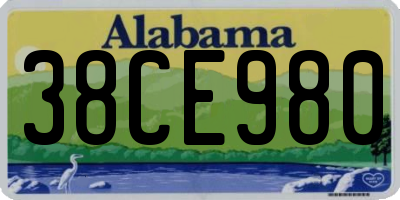 AL license plate 38CE980